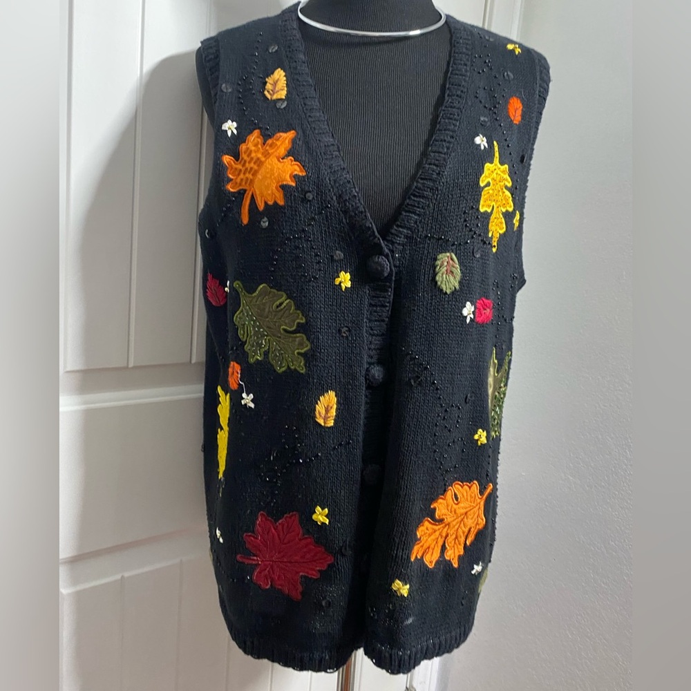 Women fall leaf vest
